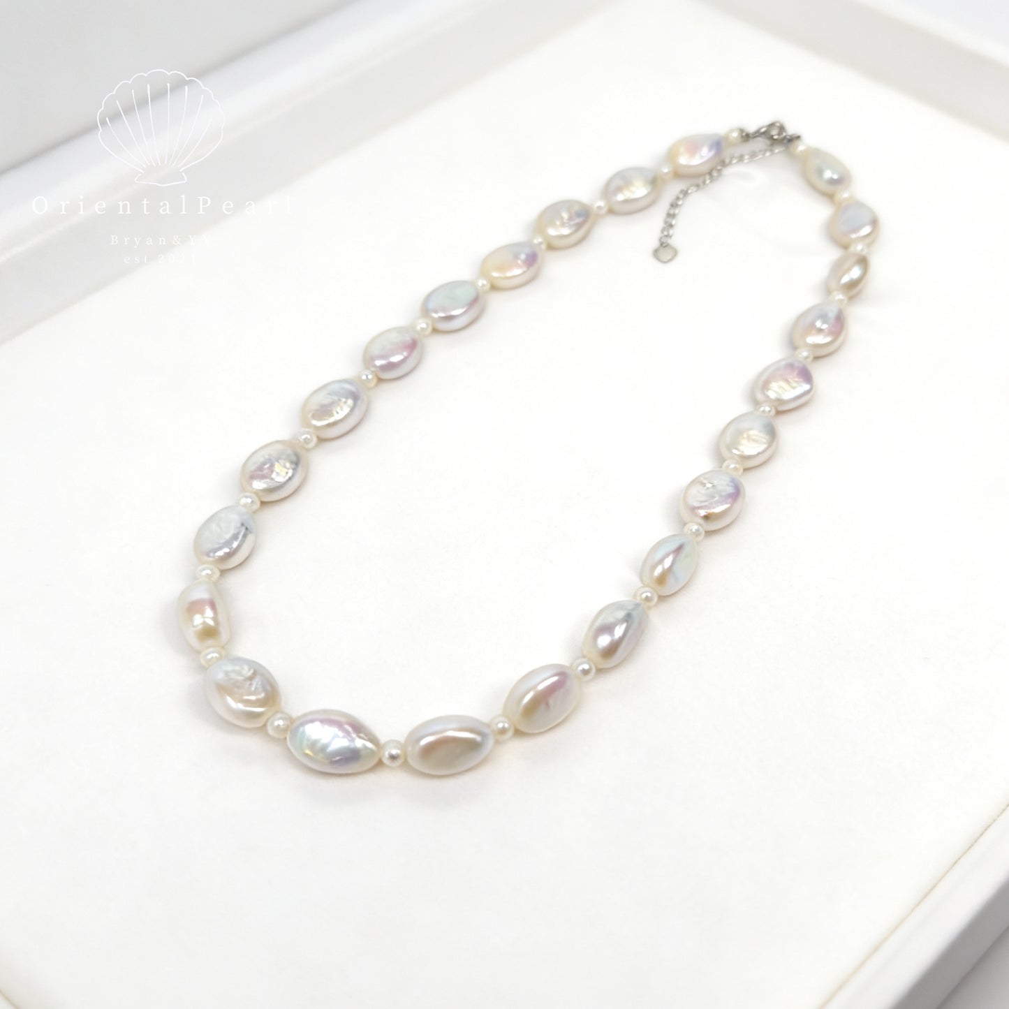 Set12-Lollipop Oval Shape Baroque Pearl Set