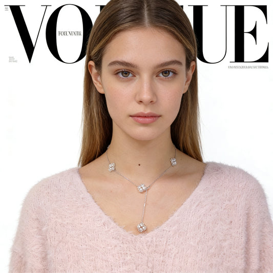 NC25-Lucky Clover Freshwater Pearl Necklace