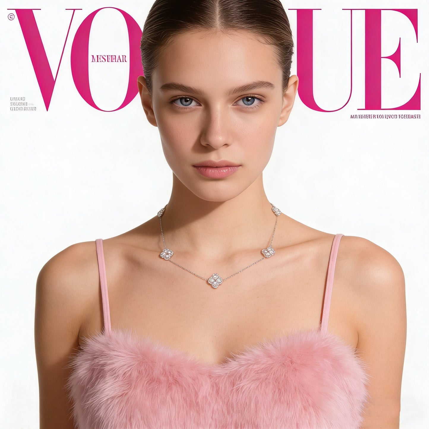 NC25-Lucky Clover Freshwater Pearl Necklace