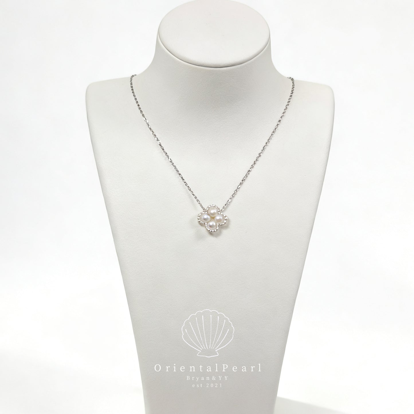 NC24-Four-leaf Clover Pearl Necklace