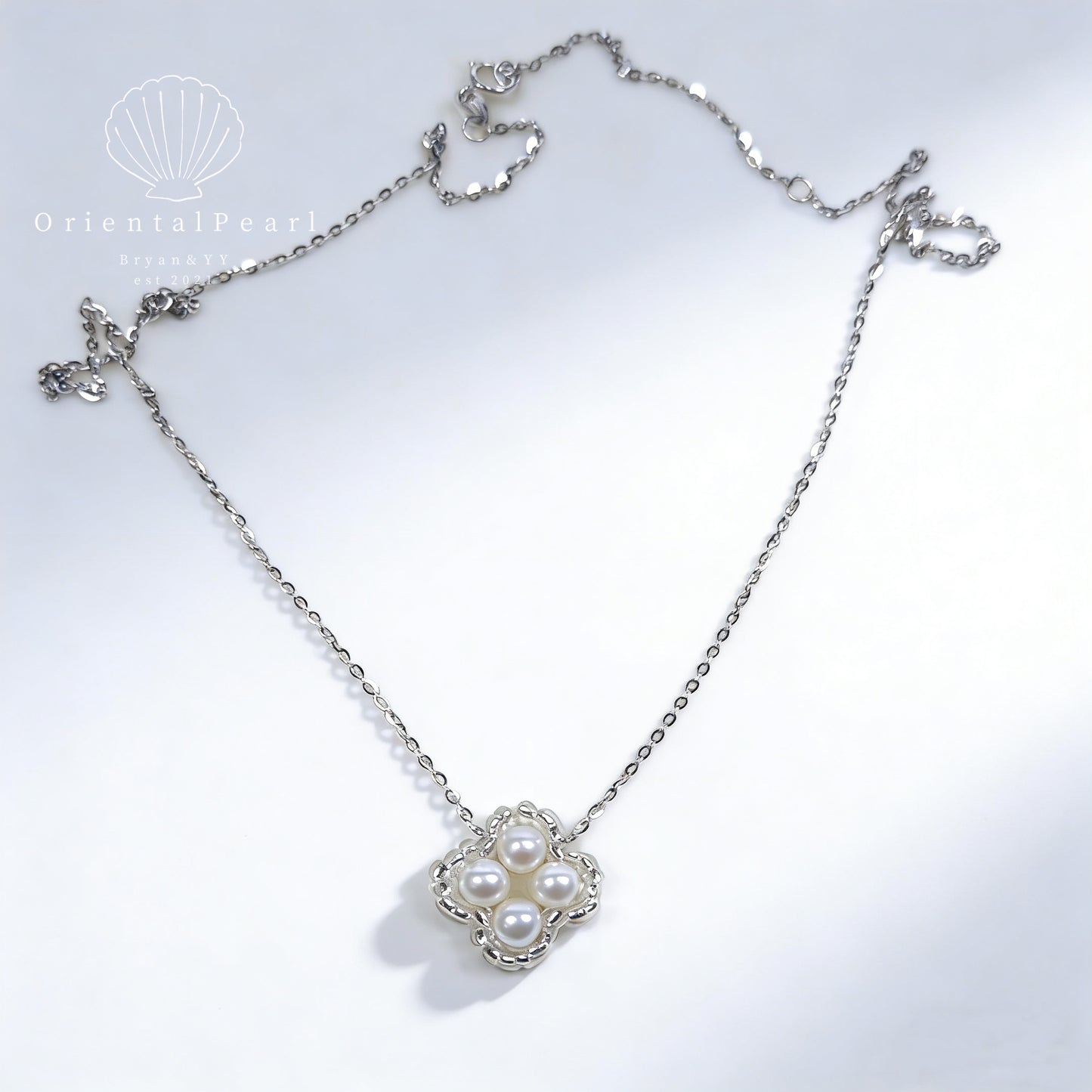 NC24-Four-leaf Clover Pearl Necklace