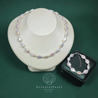 Lollipop Oval Shape Baroque Pearl Set