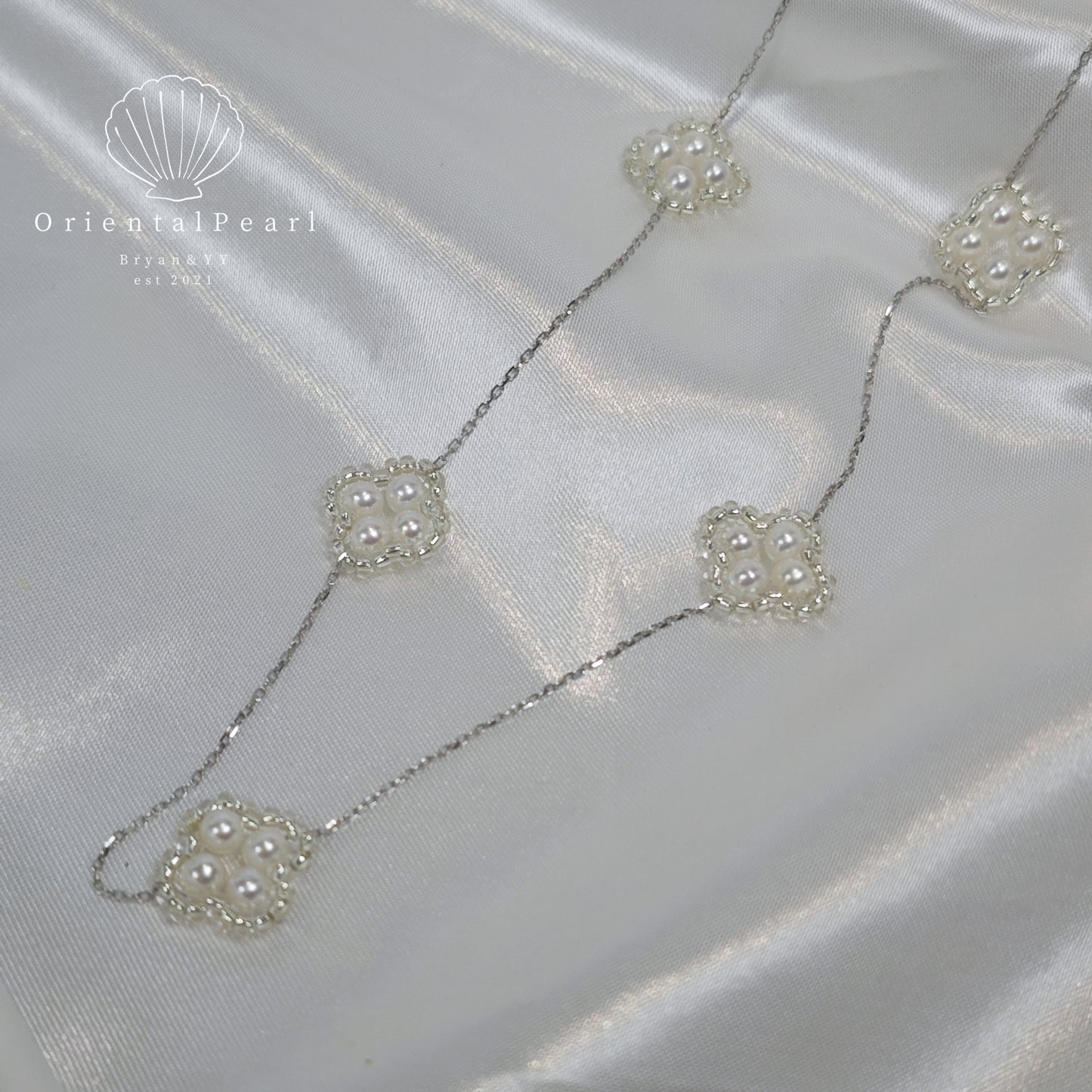 NC25-Lucky Clover Freshwater Pearl Necklace