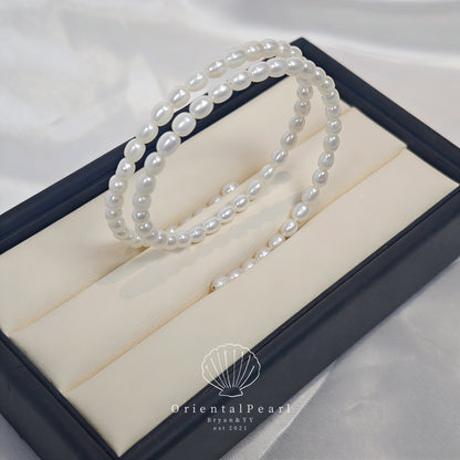 Bangle01-Wire-Wrapped Freshwater Pearl Bangle