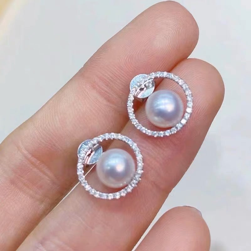 S925 Unique White Pearl Earring